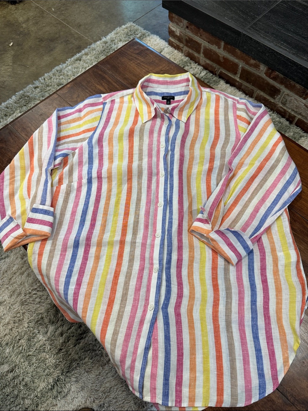Talbots Linen Rainbow
Boyfriend Shirt Rockport
Stripe Button Down